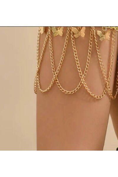 Genel Markalar Şıklığınızı Tamamlayacak Zincirli Kelebek Modeli Üst Kol Bilezik