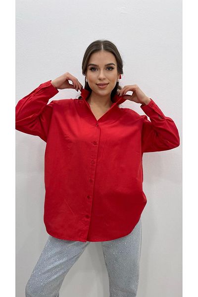 MODA Nazline Women's Oversize Basic Long Sleeve Shirt