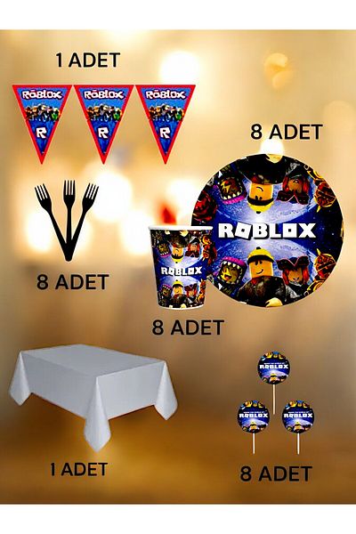 VibeHome 8-Person Roblox Themed Premium Set - Birthday Party and Fun Events