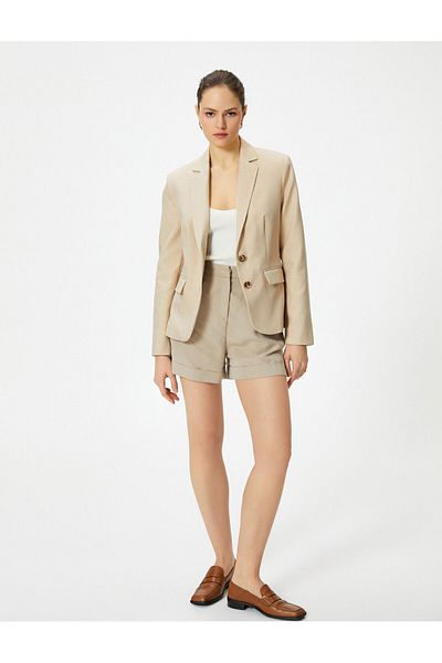 Koton Blazer Jacket Buttoned Flap Pocket