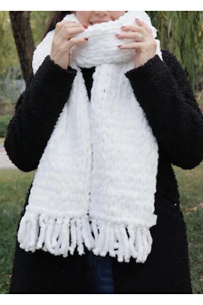 Goldmine Χειροποίητο πλεκτό μαλακό φουσκωτό κασκόλ