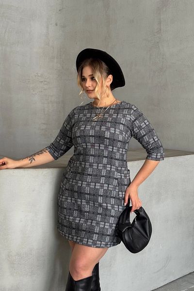 Stil Diva Plus Size Crew Neck Half Sleeve Pocket Print Dress 301507