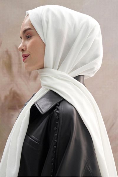 carell Jacquard Monogram Italian Silk Shawl - Ecru