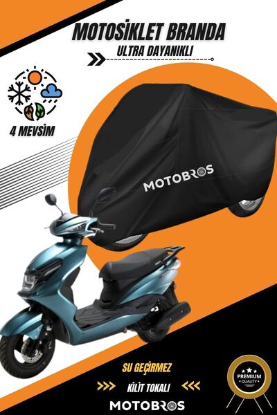 Motobros دراجة نارية متينة مقاومة للماء باللون الأسود من Kuba Space - قماش مش...