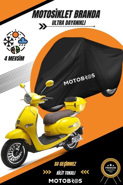 Motobros دراجة نارية كوبا برايلانت باللون الأسود - سميكة، مزودة بإبزيم، وتستخدم بشكل دائم