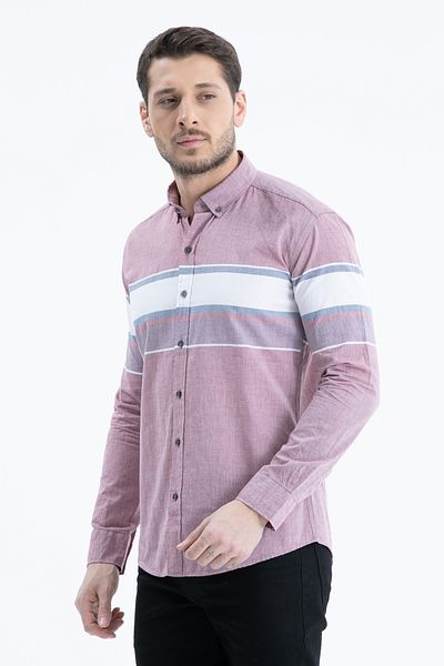 Klothy Men's Long Sleeve Cotton Board Print Shirt