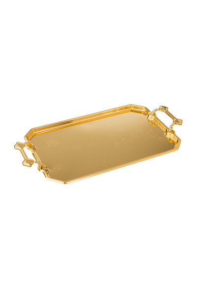 Dania Roshen Rectangular, Nickel Gold, 3 Pieces Tray Set