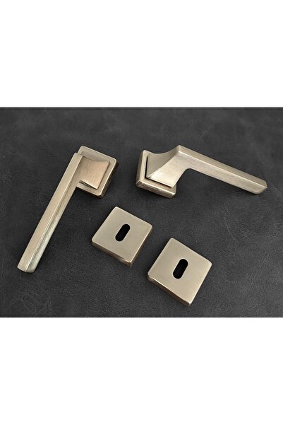 KOLDOOR Mâner de ușă de cameră cu rozetă pătrată din satin 1 set elegant și d...