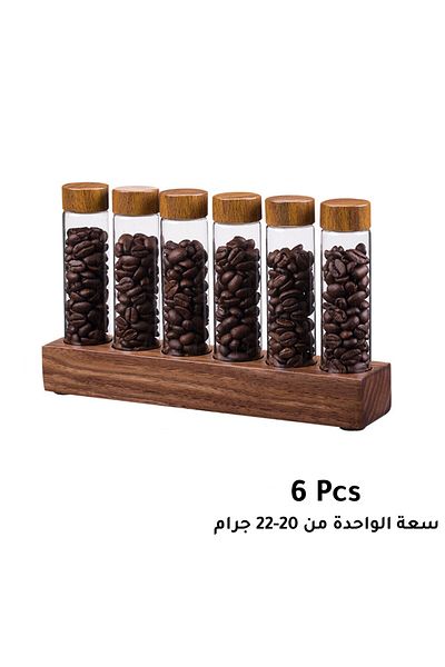 MIBRU Coffee single dose bottles set 6pcs with wood base
