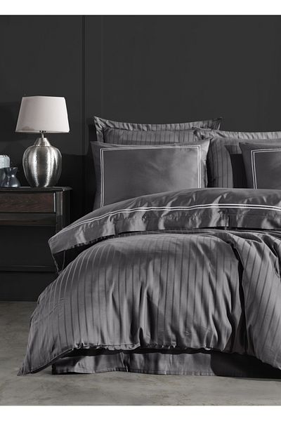 Dantela Cotton Satin Embroidered Double Duvet Cover Set - Image