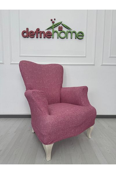 Defne Home Upholstery Fabric Plain Linen Elastic Non-Slip 1 Piece Armchair Seat Cover