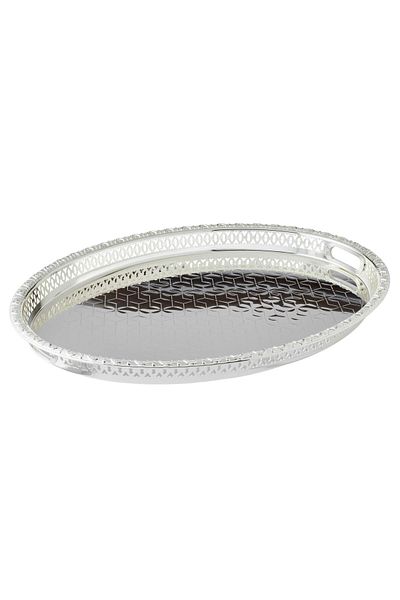 Dania Silver Metal Oval Serving Tray 40*54 CM