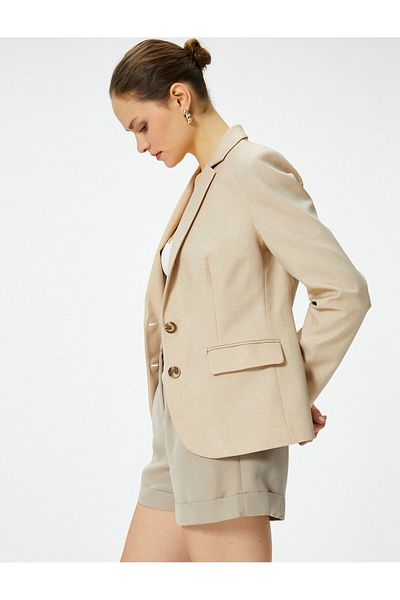 Koton Blazer Jacket Buttoned Flap Pocket