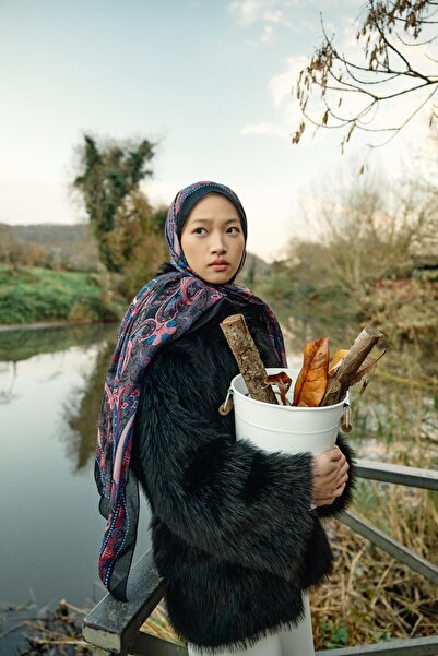 carell Marni Dark Nilla Pamuklu Şal