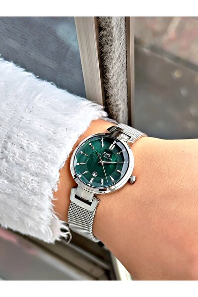 Romanson Takvimli Taşlı Çelik Kordon Çelik Kasa 5 Atm Su Geçirmez Kadın Kol Saati 1397.11