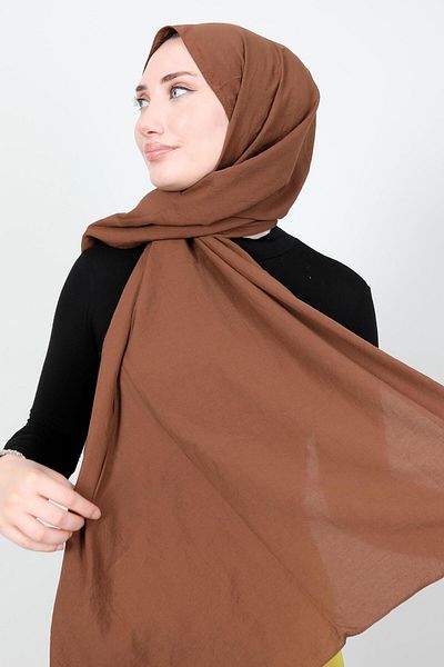 GİYZAMİLA Cotton Kraş Shawl Brown