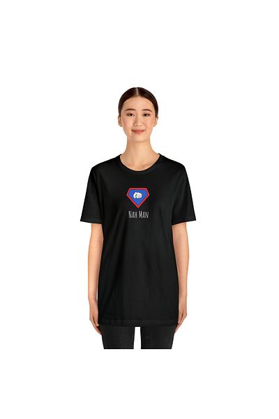 IVART Nah Man-superhero-unisex- 100% βαμβακερό κοντομάνικο μπλουζάκι με λαιμόκοψη