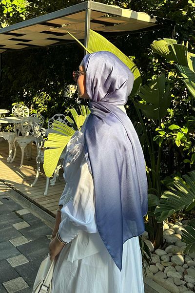carell Blue Double-Sided Silk Denim Slub - Betül's Choice