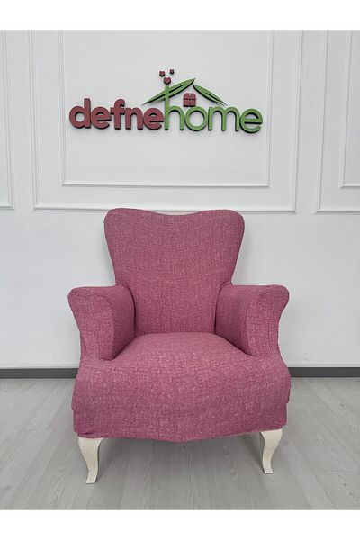 Defne Home Upholstery Fabric Plain Linen Elastic Non-Slip 1 Piece Armchair Seat Cover