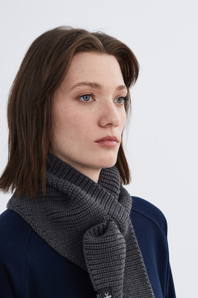 Nordbron Unisex Gray Modern Design Scarf - Thick Soft Acrylic with Scarf Detail Knot Look