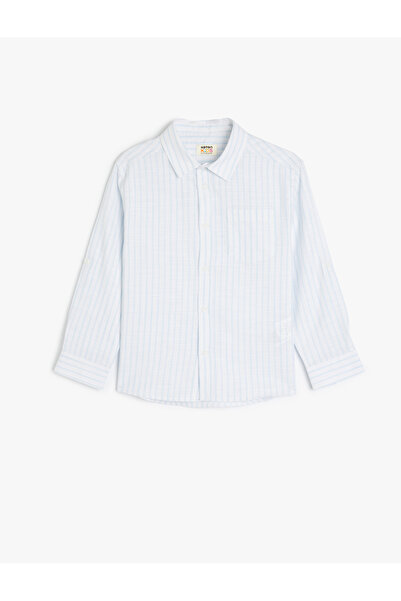 Koton Cămașă cu mânecă lungă din bumbac cu dungi