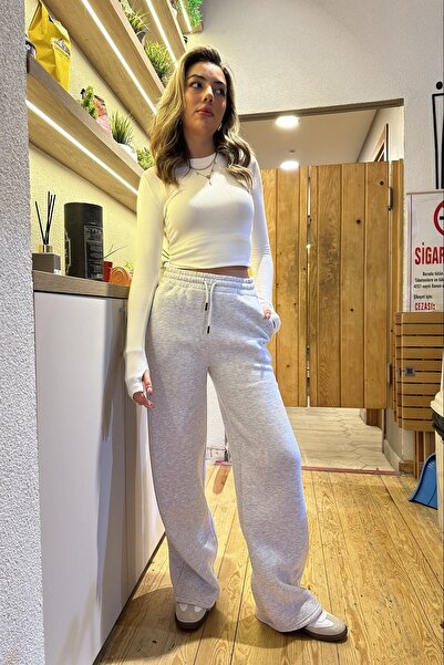 CurcunaShop Kadın Bol Paça 3 İplik Şardonlu Eşofman