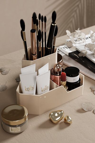 Fesya Home Καφέ Corner Triangle Makeup Organizer - Επιτραπέζιο Organizer