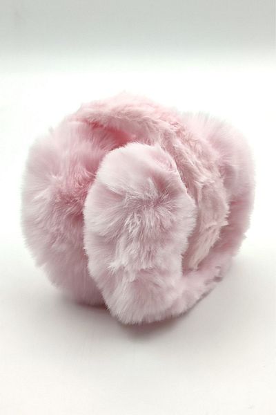 AXE SPORTSWEAR Winter Pink Soft Textured Foldable Folding Plush Ear Warmer Large Soft Earmuff