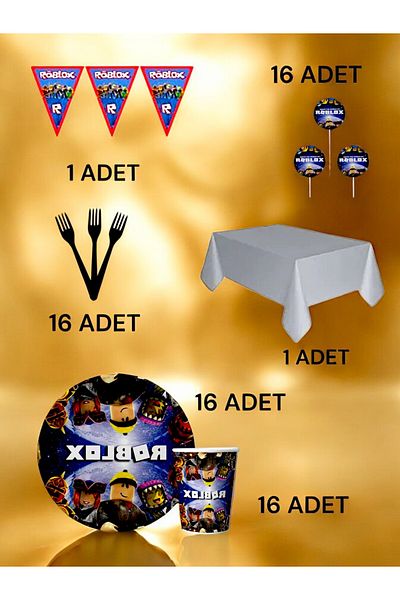 VibeHome Roblox Themed Premium Set for 16 - Birthday Party and Fun Events