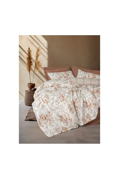 ŞENER HOME CottonBox Mode Line - Комплект двойни пликчета за завивки, ламинат, цвят канела