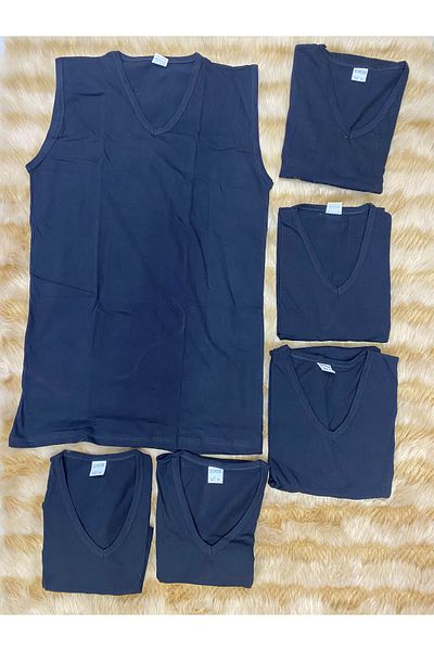 skycott Set of 6 Men's Black V-Neck Sleeveless Undershirt