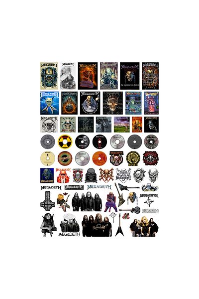 Ororabutik Σετ αυτοκόλλητων 62 τμχ Rock Megadeth με αυτοκόλλητο Bullet Journal και Scrapbook