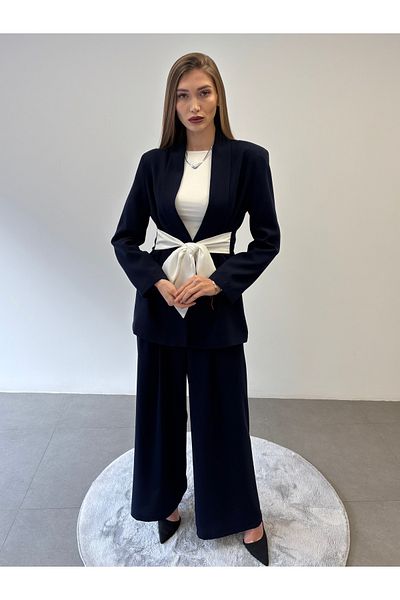ossons Tie Waist Jacket Suit