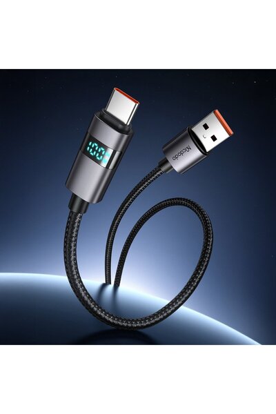 Mcdodo CA-6520 USB-A TO USB-C KABLOSU YATAY LED EKRANLI SİYAH