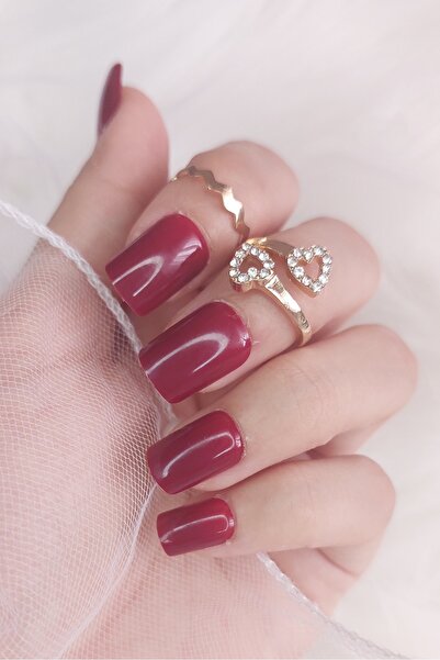 Easy Beauty 24 Adet Renkli Kısa Takma Tırnak Kare 1133