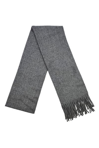PAKER GİYİM Men's Dark Gray Woven Tassel Detailed Scarf Scarf.