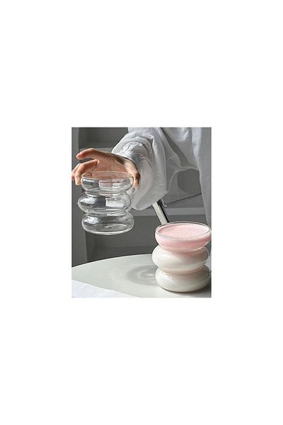 DMR Presentation Cup Cloud Shaped Mug Special Design Borosilicate Glass Heat Resistant Ring Bardal