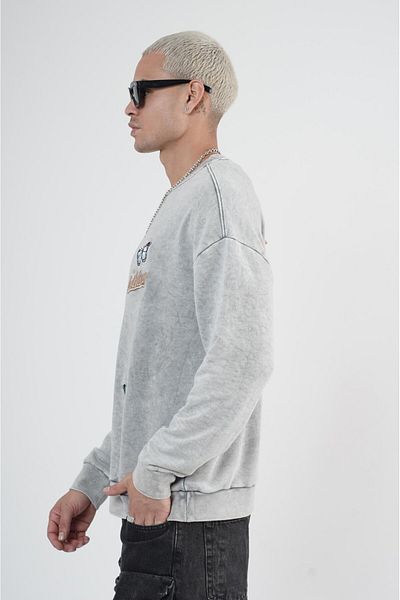 king brich Φούτερ με λαιμόκοψη με απλικέ Oversize Fit