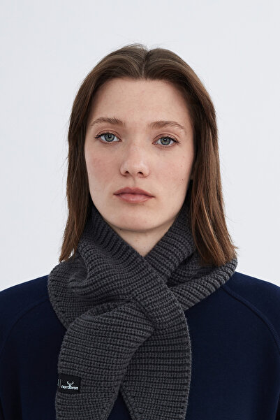 Nordbron Unisex Gray Modern Design Scarf - Thick Soft Acrylic with Scarf Detail Knot Look