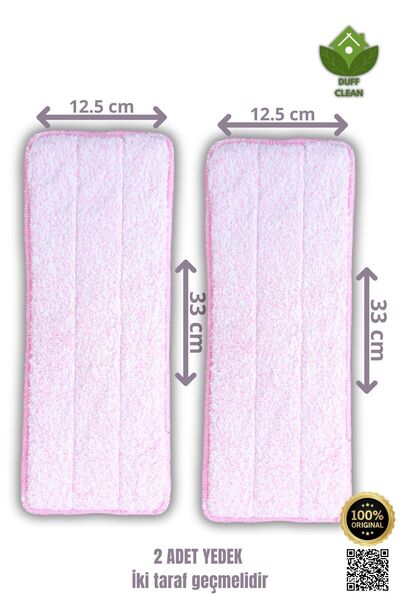 DUFF CLEAN 2 ADET İki taraf geçmelidir Mikrofiber Tablet Mop Yedek Bezi Ikili...