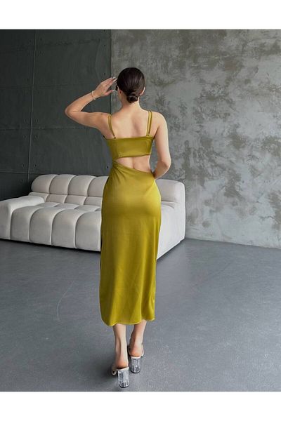 Sıppa Satin Dress with Piping Detail