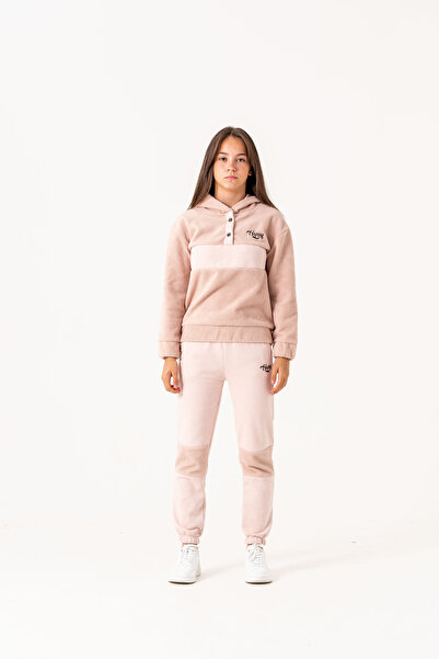 Mışıl Kids Set de trening pentru fete din lână brodat Happy