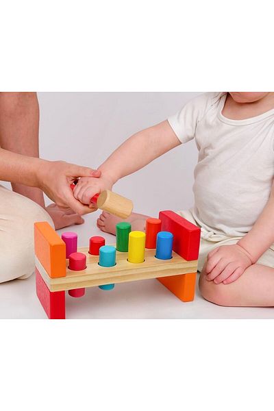 SAMTOYS Wooden Lighter Hammer Motor Skill Toy