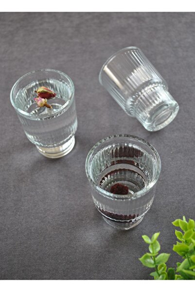 Qualitev 3'lü Su Bardağı Seti 200 ml-3 Adet Meşrubat Bardak Takımı