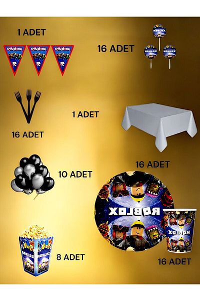 VibeHome Roblox Themed Luxury Set for 16 - Birthday Party and Fun Events