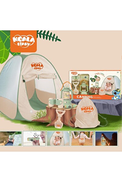 Genel Markalar Learning 6 Parçalı Işıklı Çadırlı Kamp Eşyaları Seti Oyuncak O...