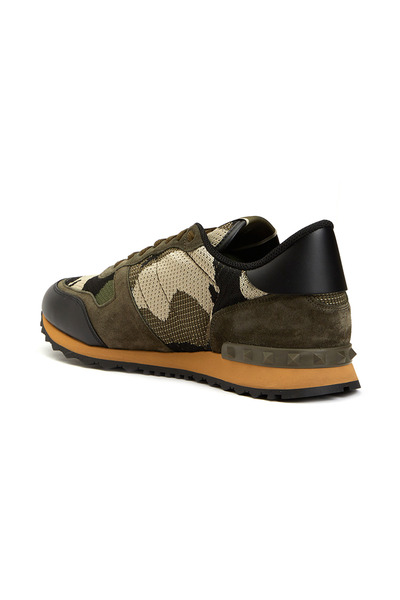 Valentino Garavani Rockrunner Khaki Erkek Deri Spor Ayakkabı 3y2s0723 Qrk
