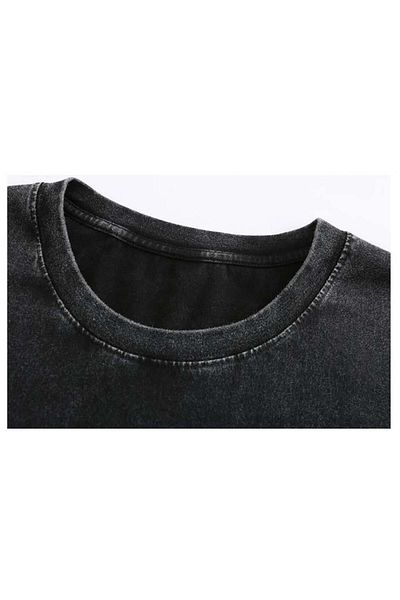 Touz Moda Πλένεται πορτραίτο με στάμπα Unisex Oversize Vintage T-shirt