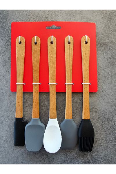 YASİMA Set of 5 Heat-Resistant Silicone Spatula Set Silicone Kitchen Set Mini Set