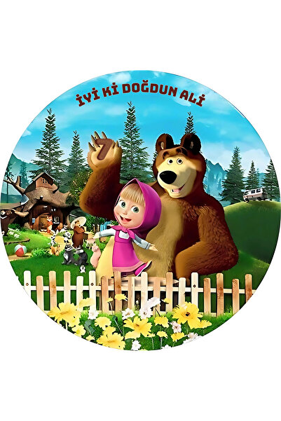 BOLAT Maşa  ile koca ayı temalı oval doğum günü konsepti 180x180